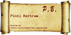 Pinti Bertram névjegykártya